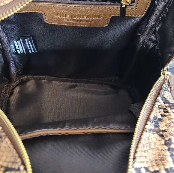 Like Dreams Faux brown snakeskin backpack. *missing fuzzy dangle in pictures - Picture 6 of 10